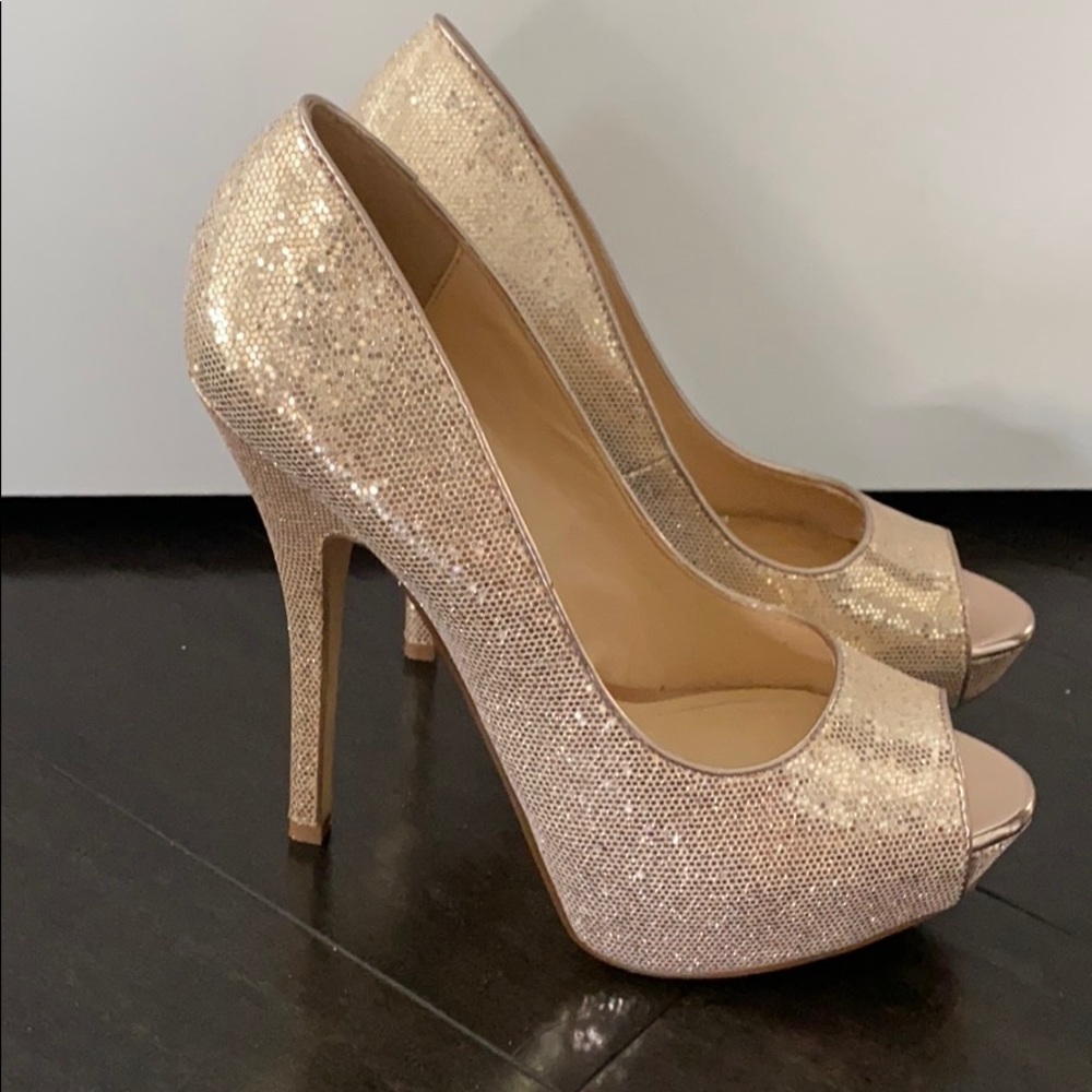 Aldo high heels worn once 7 rose gold